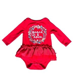 Cat and Jack Holiday Peace & Love Tutu Onesie